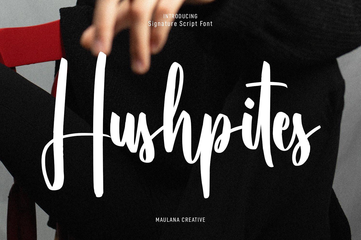 Hushpites Condensed Script Font cover image.