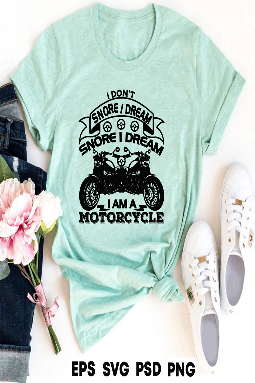 I don\'t Snore I Dream I am a Motorcycle pinterest preview image.