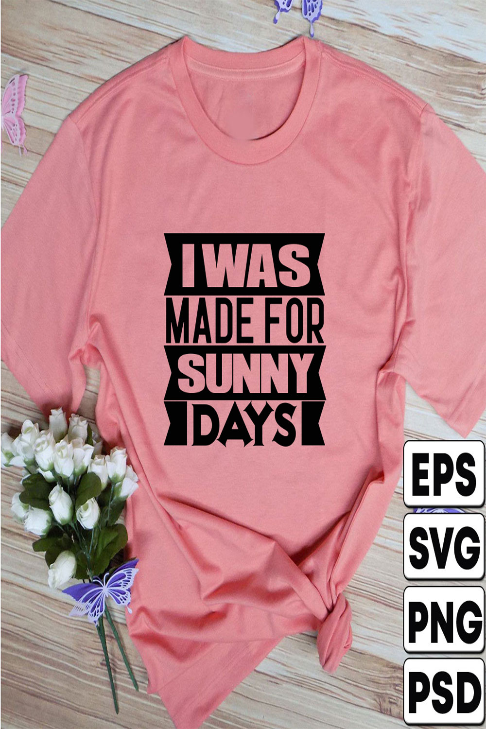 I was made for sunny days pinterest preview image.