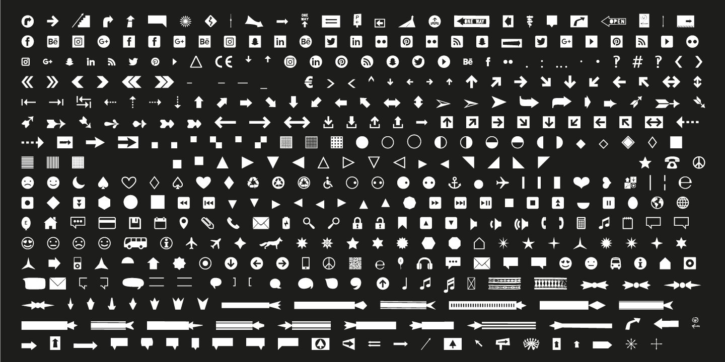 iconsdingbatssymbolsset font sample by typo graphic design manuel viergutz glyph set 781