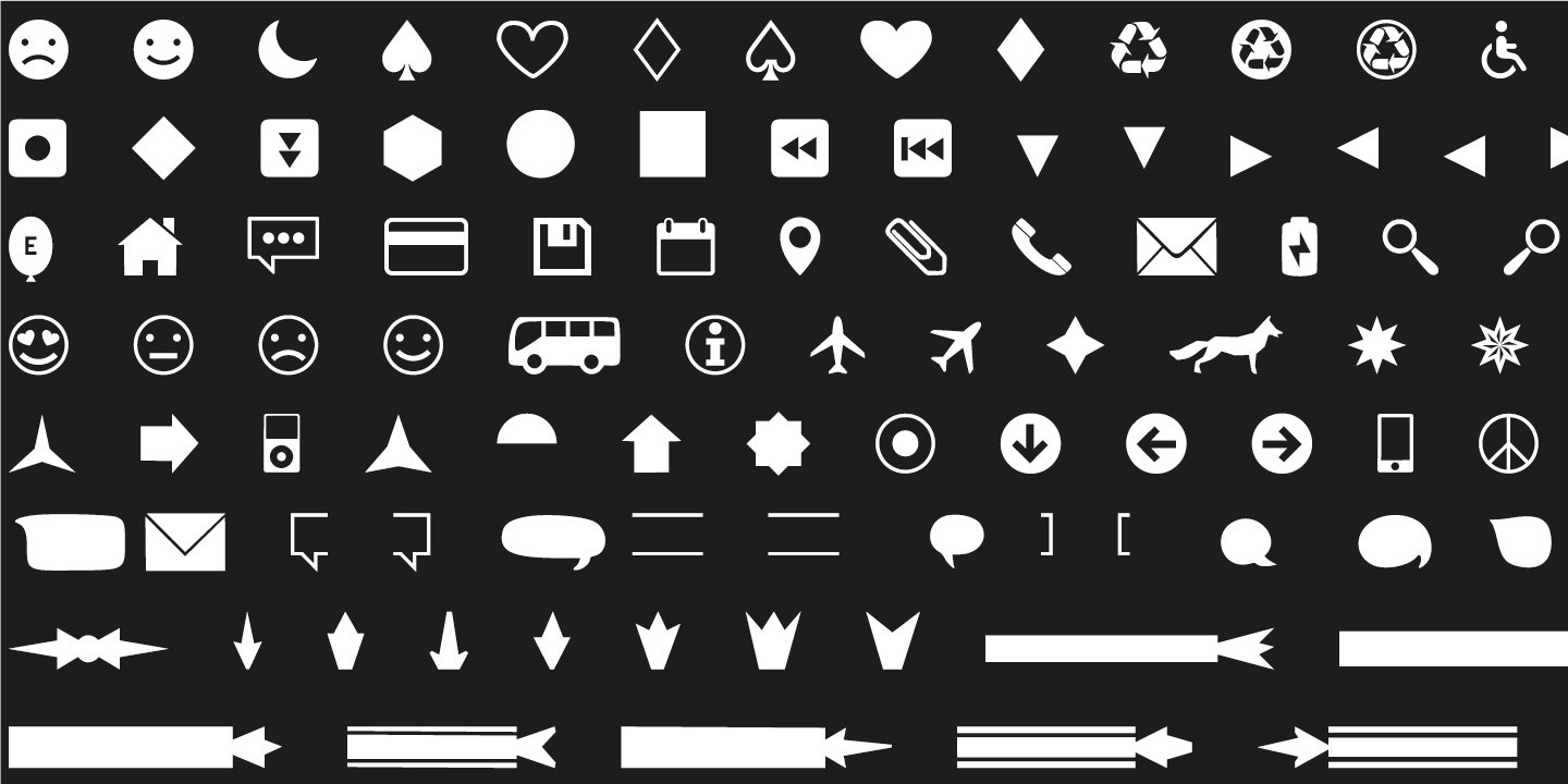 FONT | Icons Dingbats Symbols Set preview image.