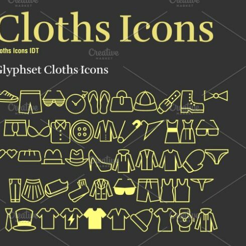 Cloths Icons Font + Web Font(Free) cover image.