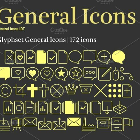 General Icons Font + Web Font(Free) cover image.