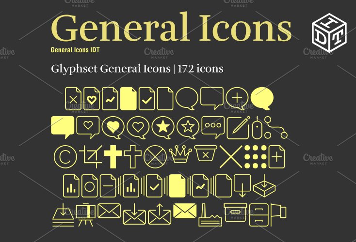 General Icons Font + Web Font(Free) cover image.