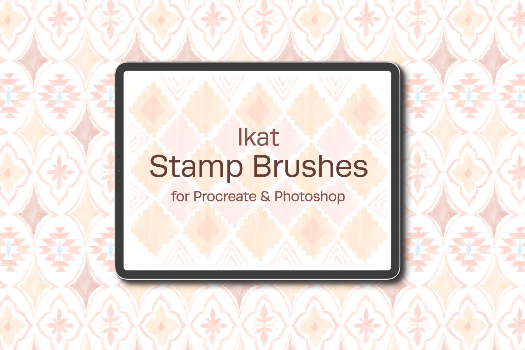 Ikat Watercolor Stamp Brushescover image.