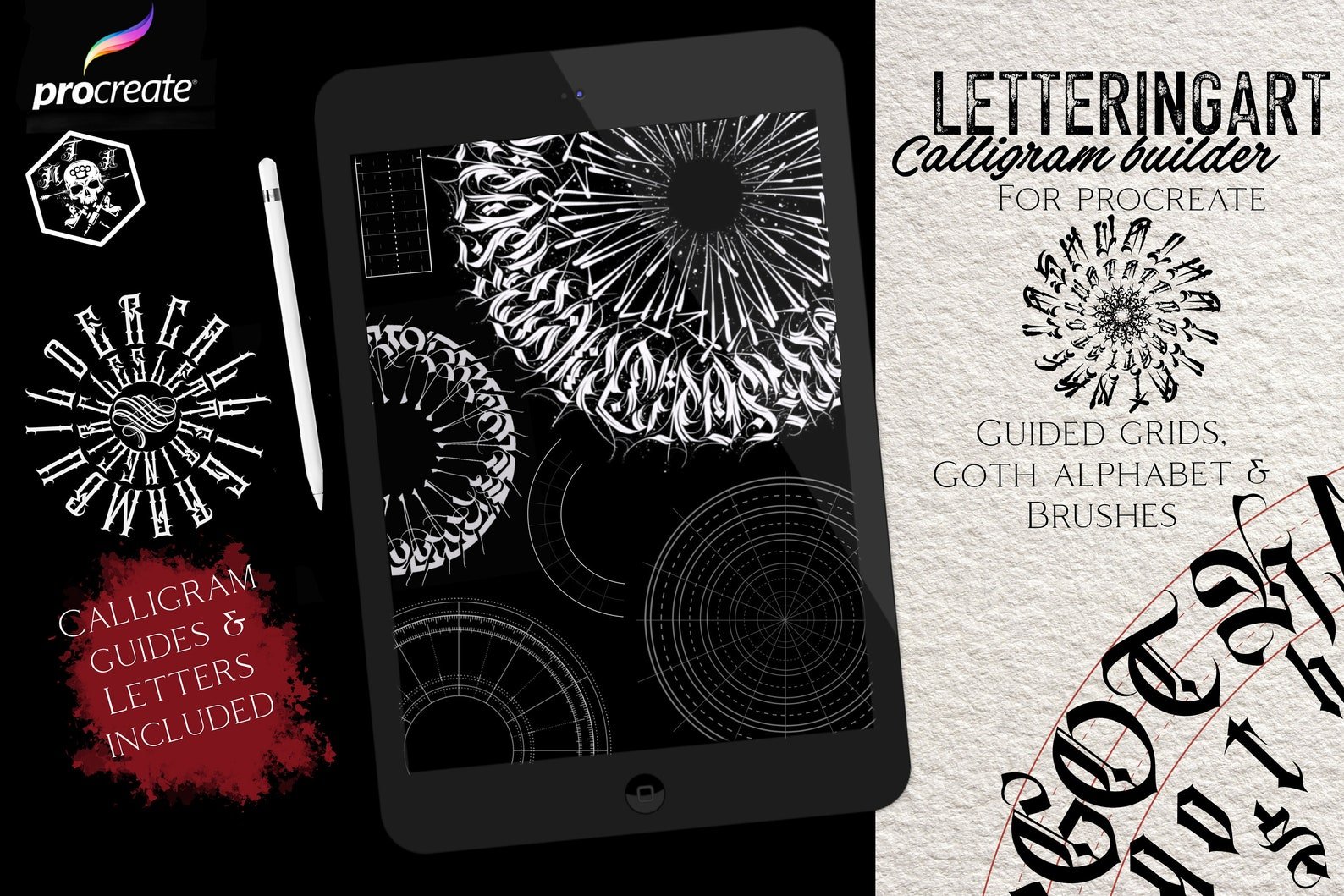 Procreate The calligram builder kitcover image.