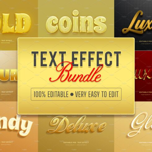 Editable 3D Text Style Effect Bundlecover image.