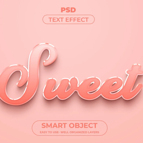 Sweet 3d editable text effect style main image.