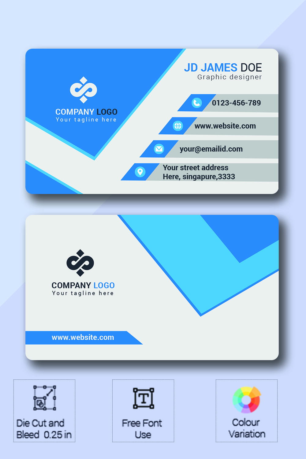 Modren Business Card pinterest preview image.