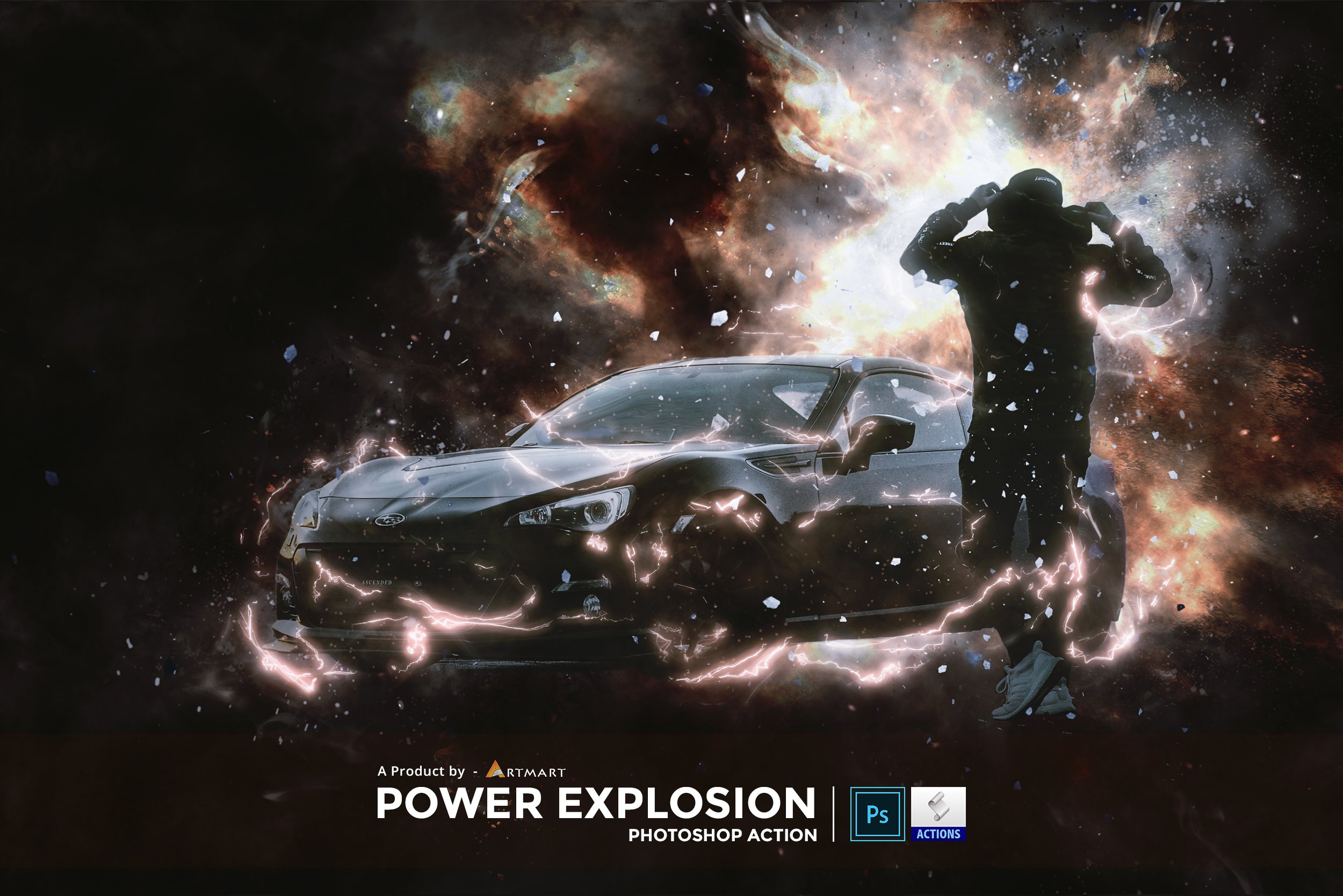 Power Explosion Photoshop Actioncover image.