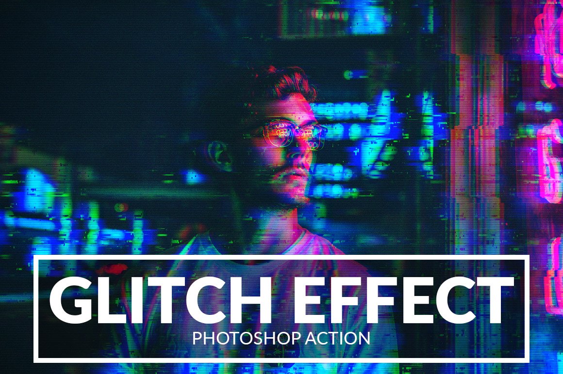 Glitch Effect Photoshop Actioncover image.