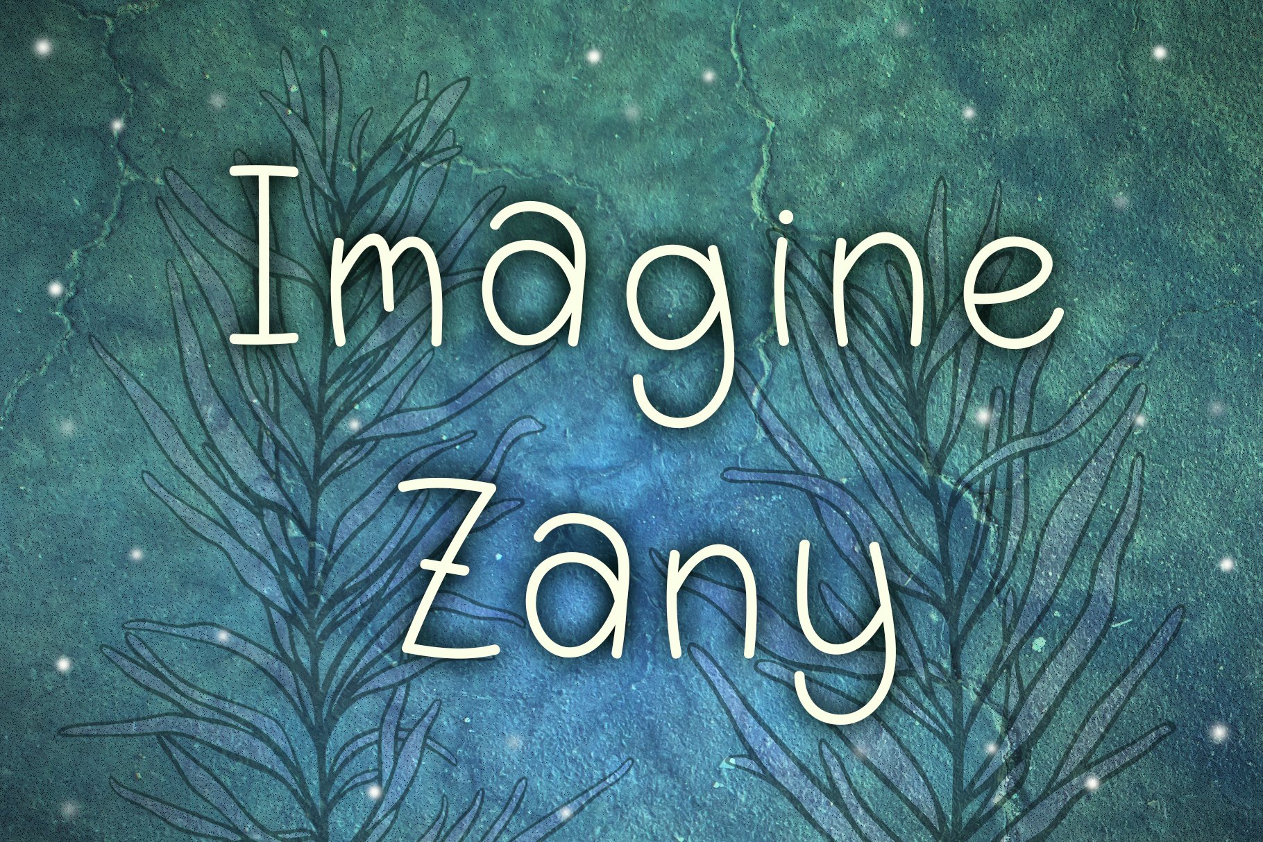 Imagine Zany: a playful font cover image.