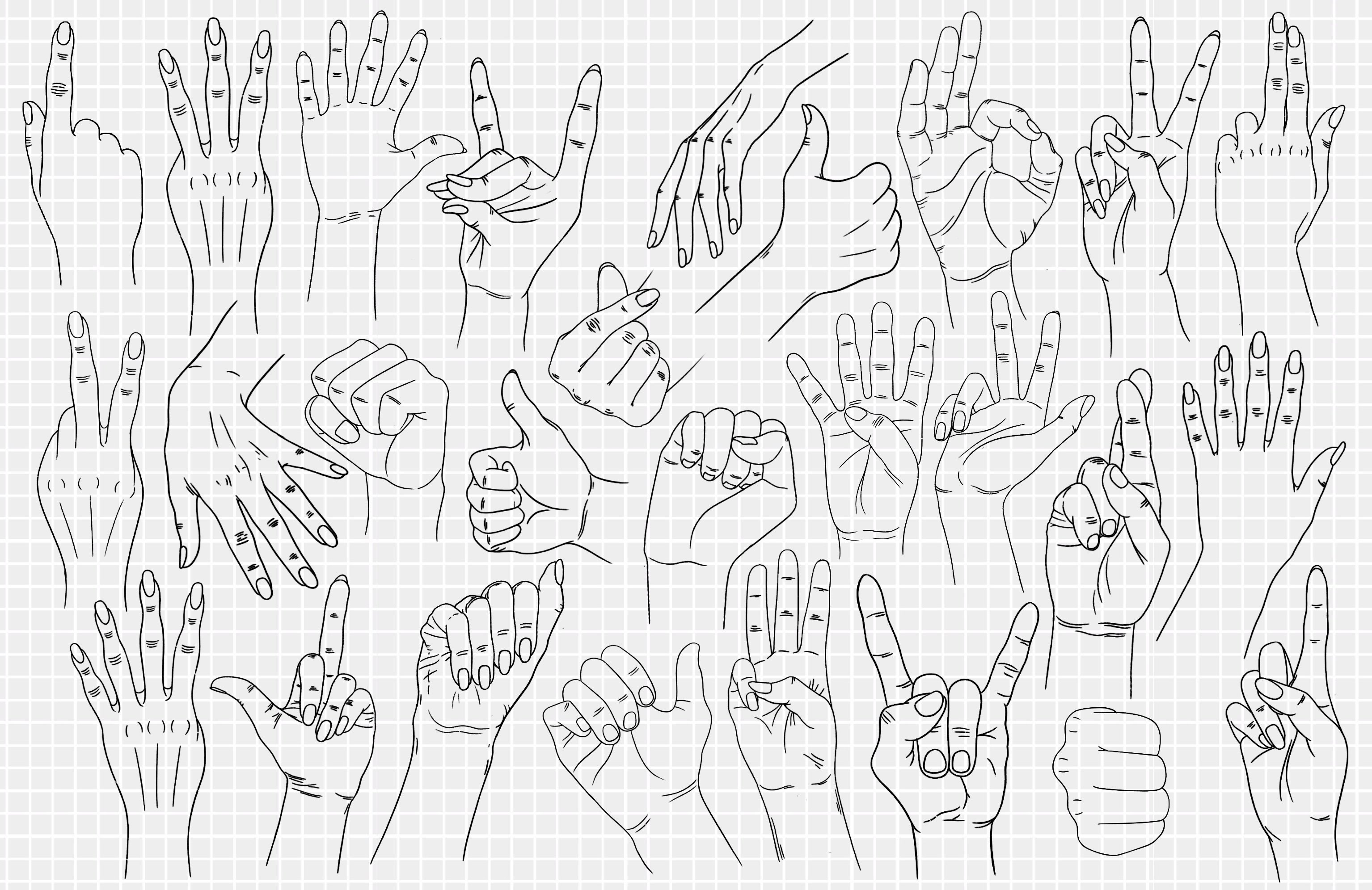 Photoshop Hands Stamps Brushespreview image.