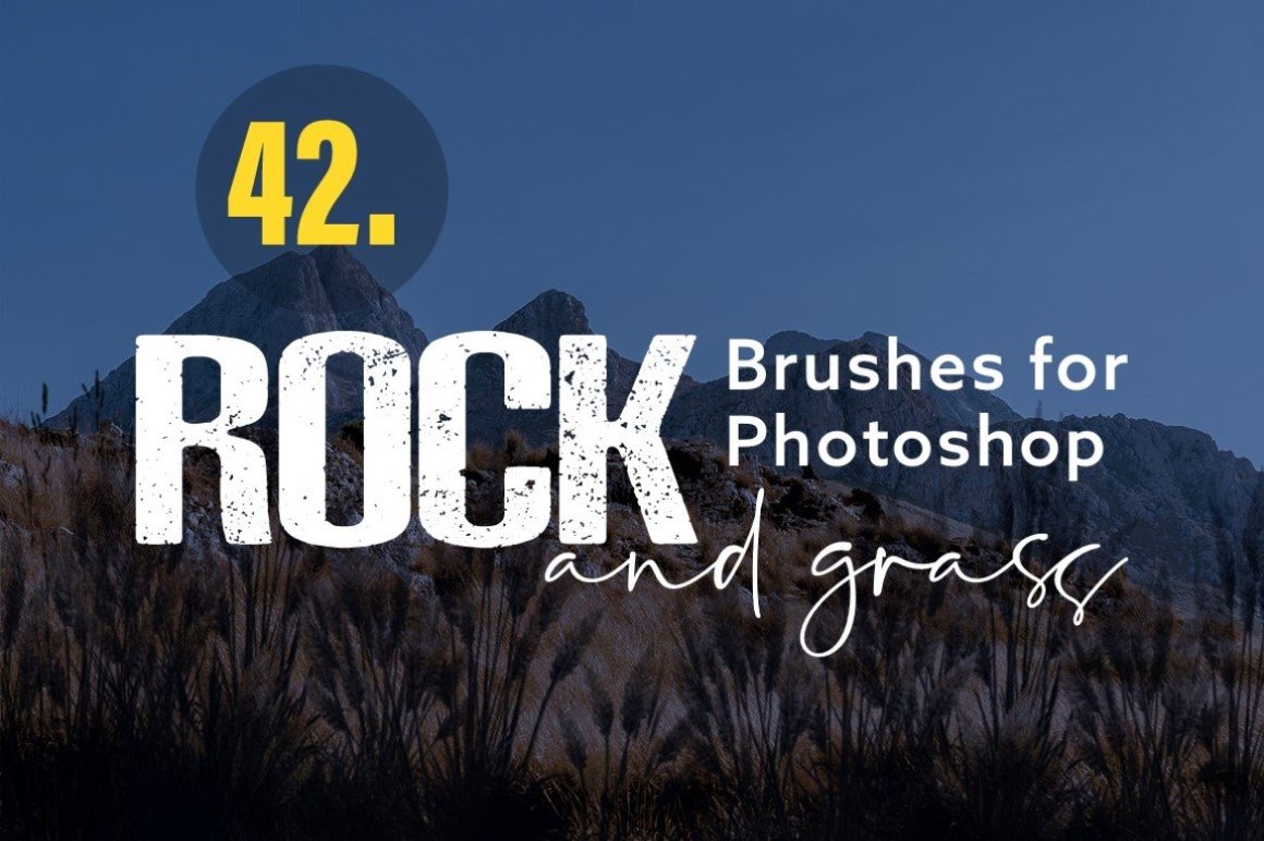 42 Rock and Grass Photoshop Brushescover image.