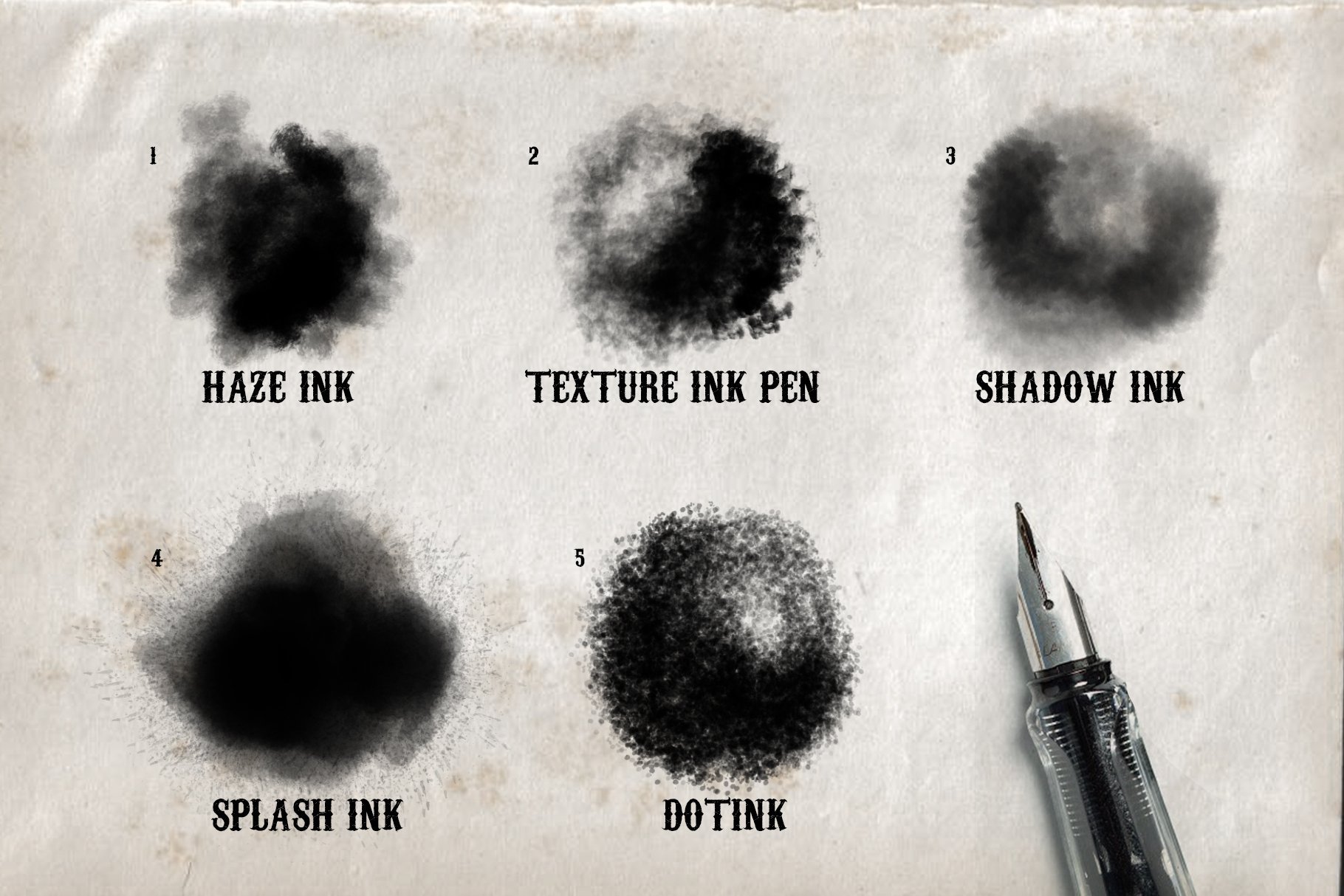 Real Ink Brushes for Photoshoppreview image.