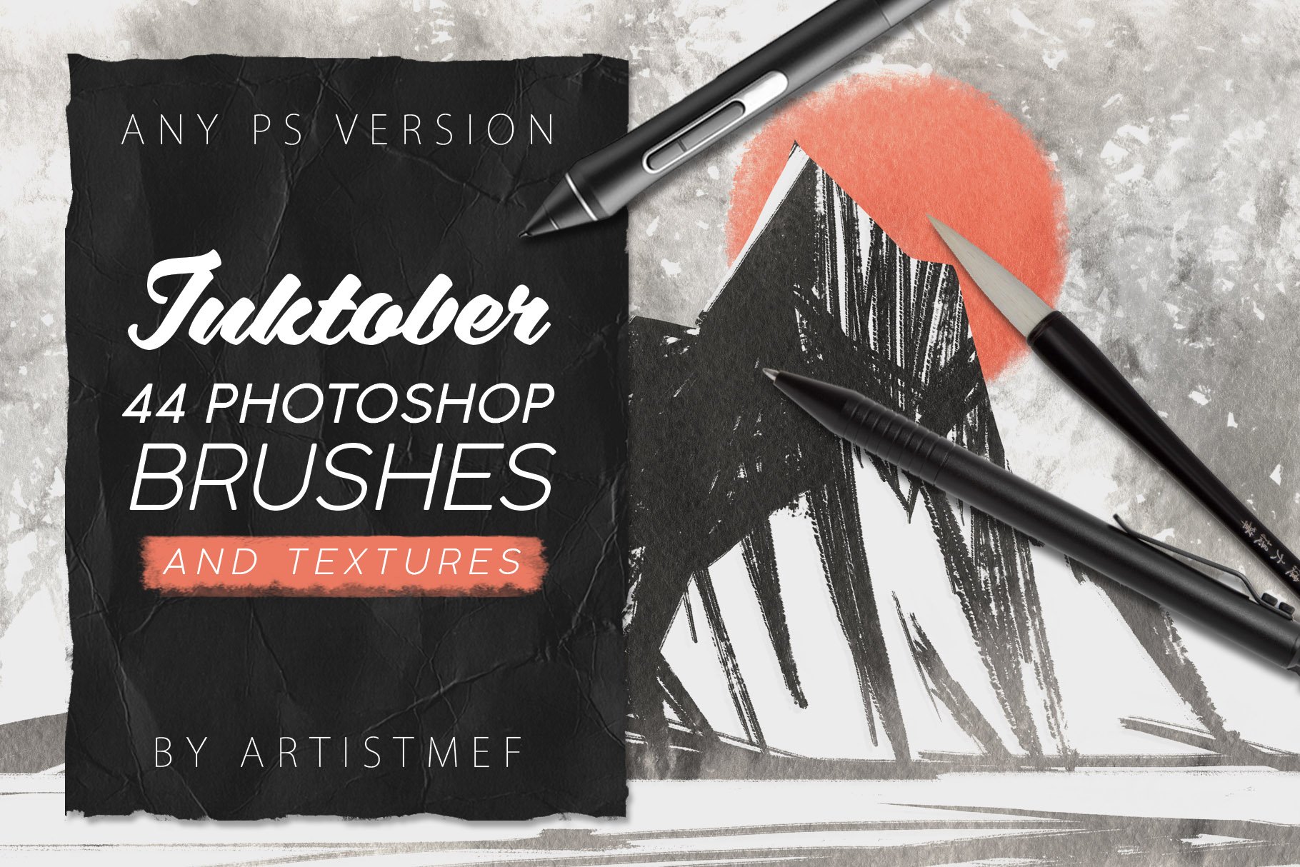 Inktober Procreate&Photoshop Brushescover image.