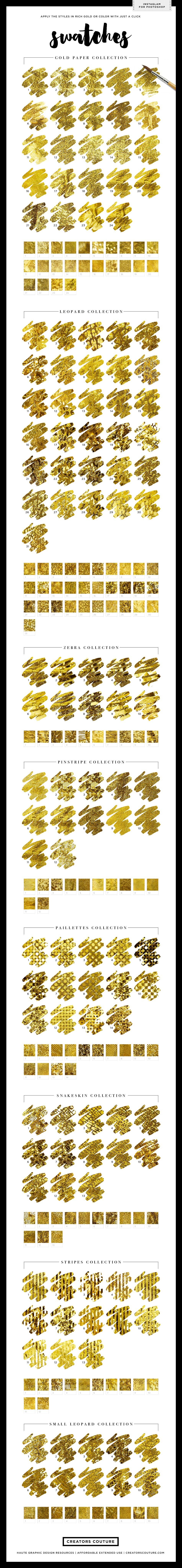 Gold Foil Textures+Styles PS Bundlepreview image.