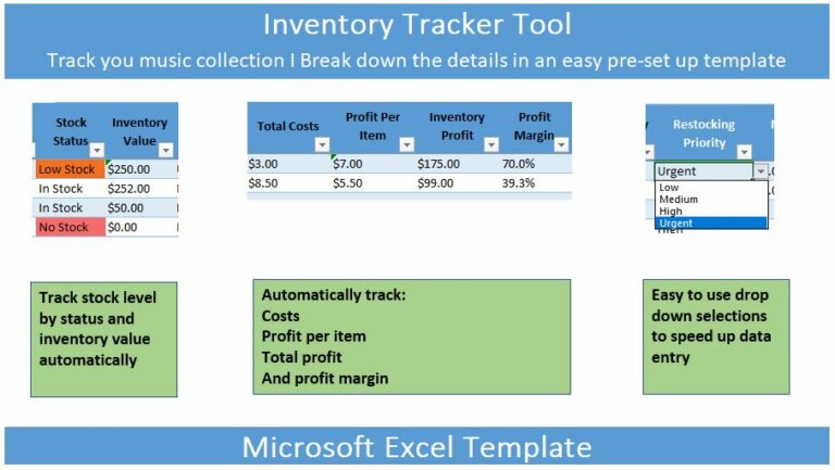 Inventory Tracker, Inventory Management Spreadsheet, Microsoft Excel ...