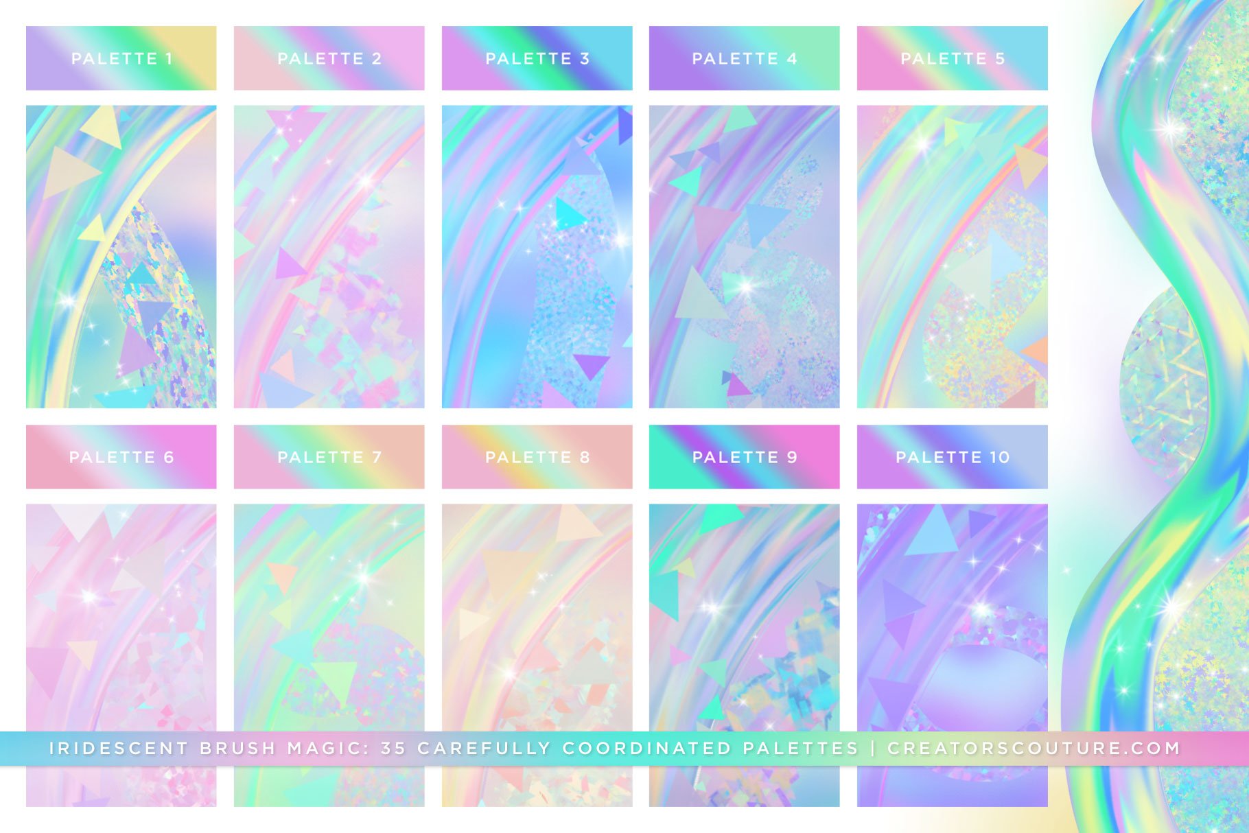 iridescent holographic brushes effects 13 663