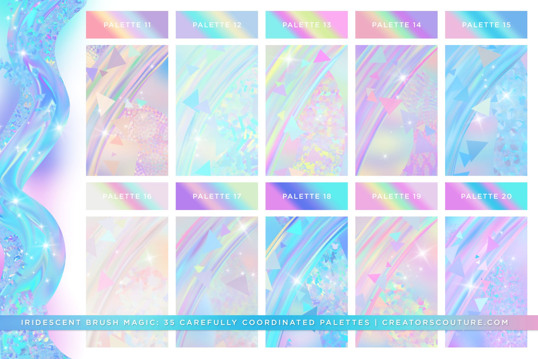 iridescent holographic brushes effects 14 664
