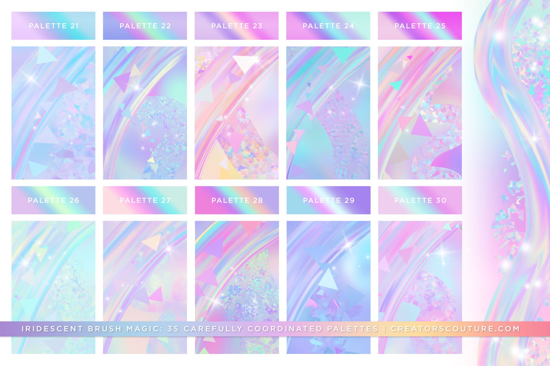 iridescent holographic brushes effects 15 961