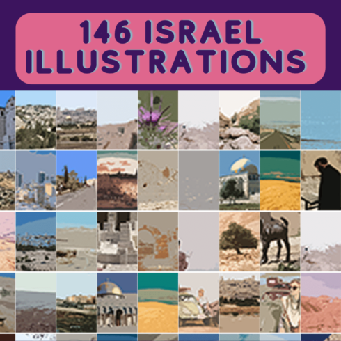 146 Illustrations and Collage Prints of Israel cover image.