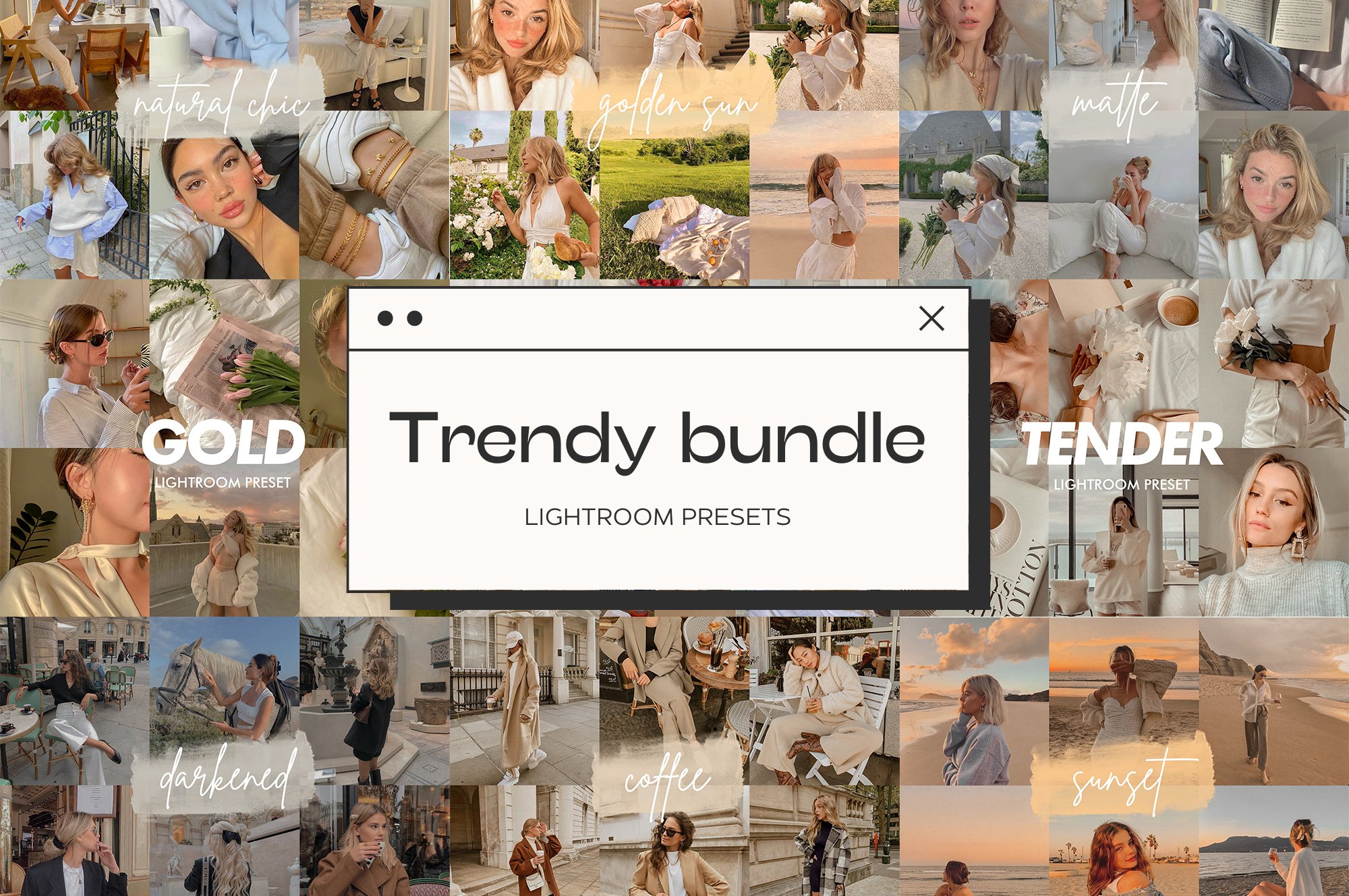 24 Trendy Lightroom Presets Bundlecover image.