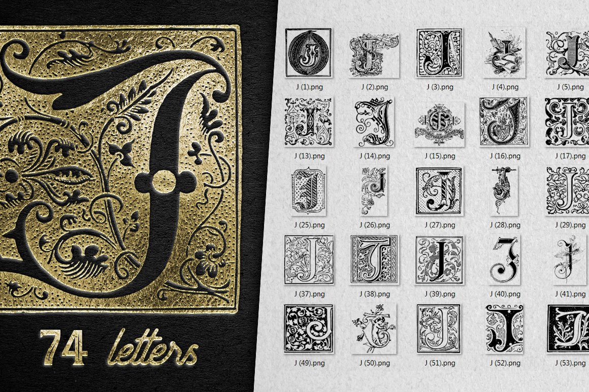 Vintage Letter J Vector And PNG cover image.