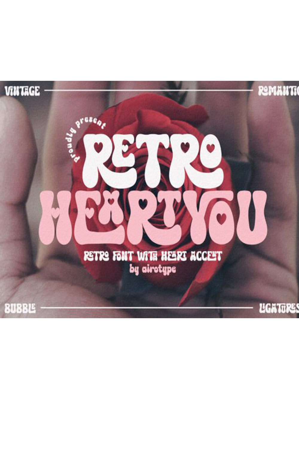 Retro Heart You Font pinterest preview image.