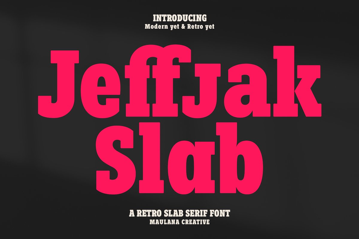 Jeffjak Retro Slab Serif Font cover image.