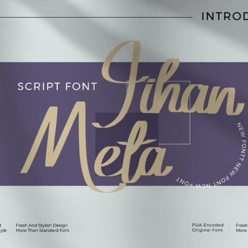 Jihan Meta - Script style font cover image.