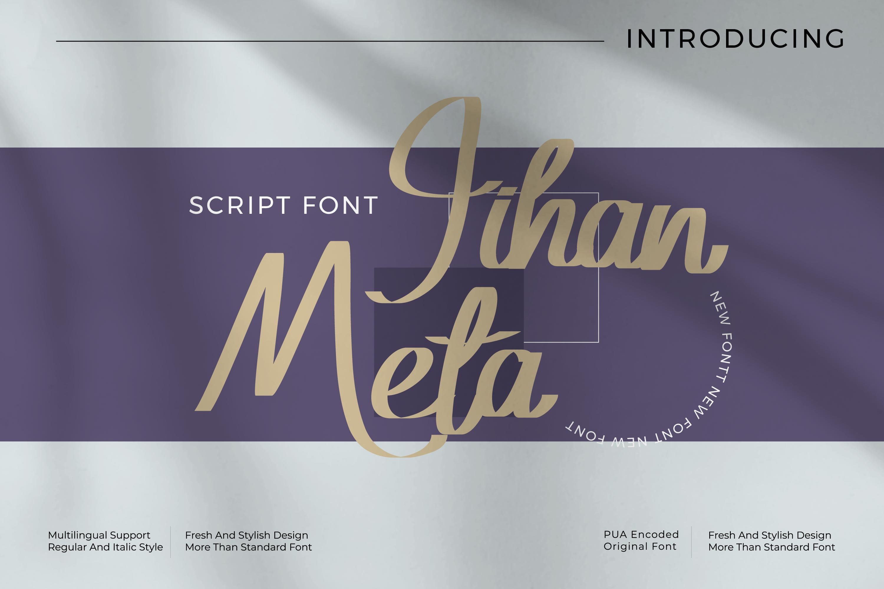 Jihan Meta - Script style font cover image.