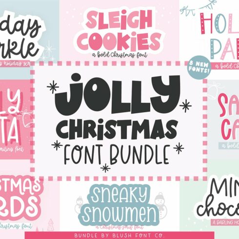 JOLLY CHRISTMAS Font Bundle cover image.