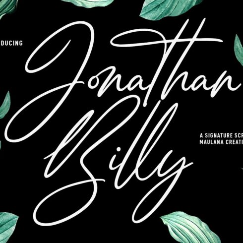 Jonathan Billy Signature Script Font cover image.