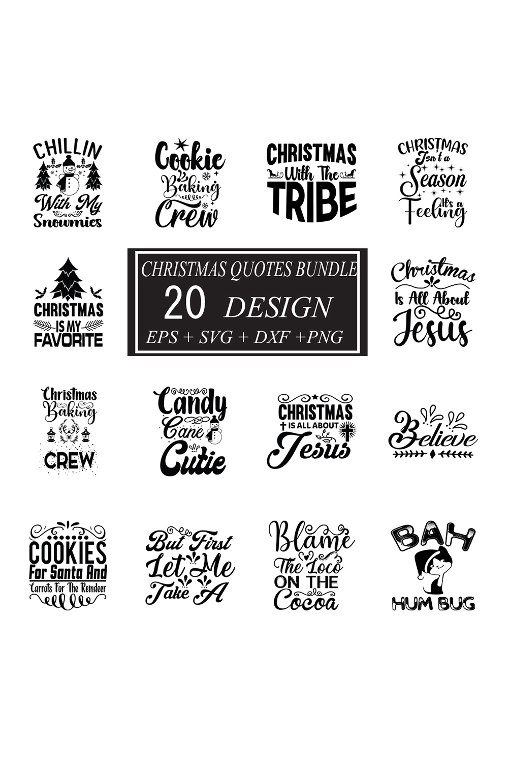 Christmas SVG bundle 20 design pinterest preview image.