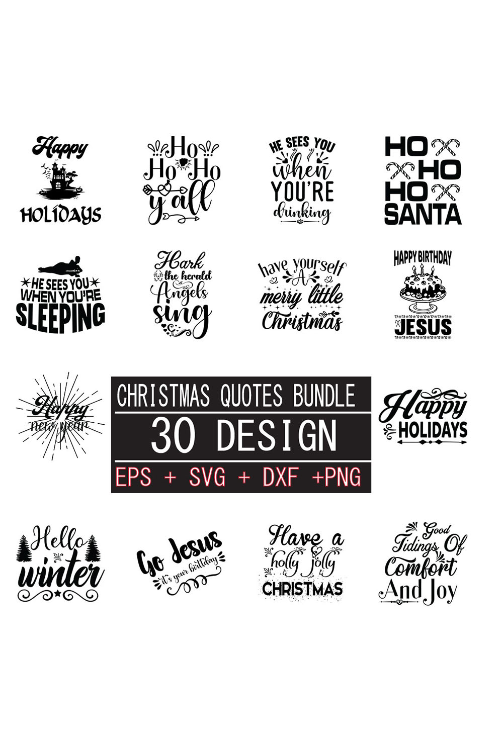 Christmas SVG bundle 30 design pinterest preview image.
