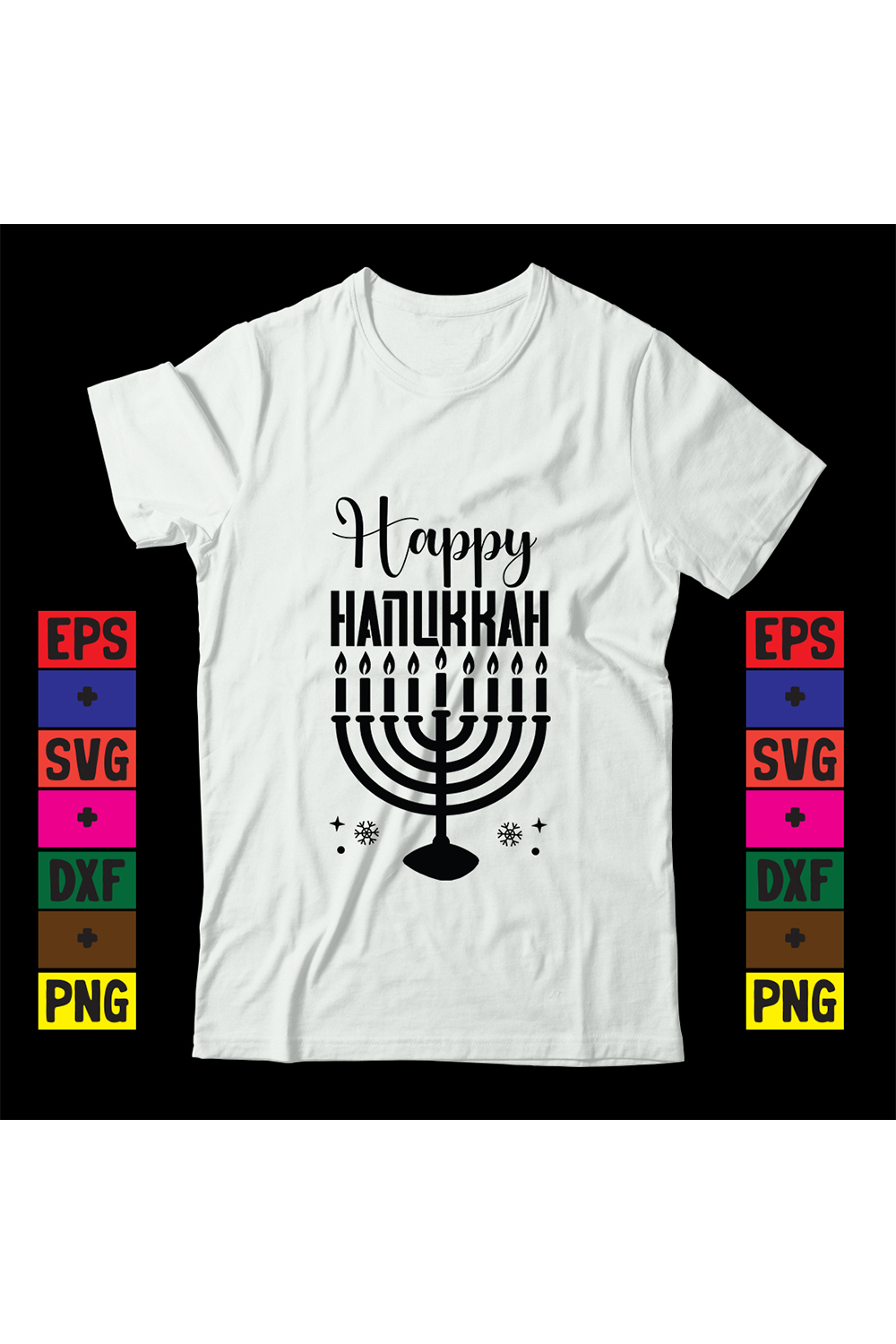 Happy Hanukkah pinterest preview image.