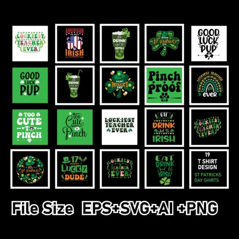 19 st patricks day shirts bundle svg / eps / Ai /PNG cover image.