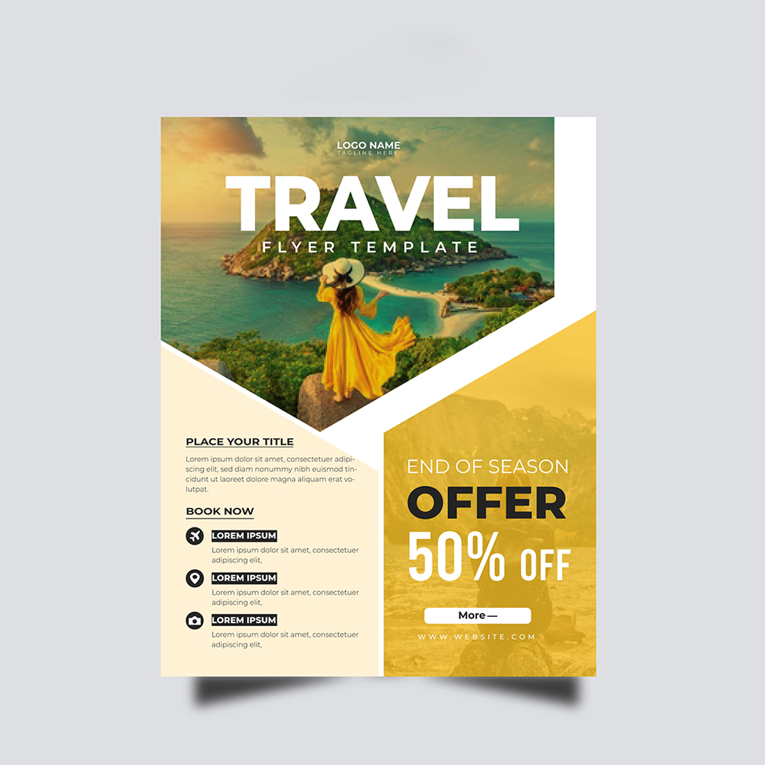 Travel Flyer Template preview image.
