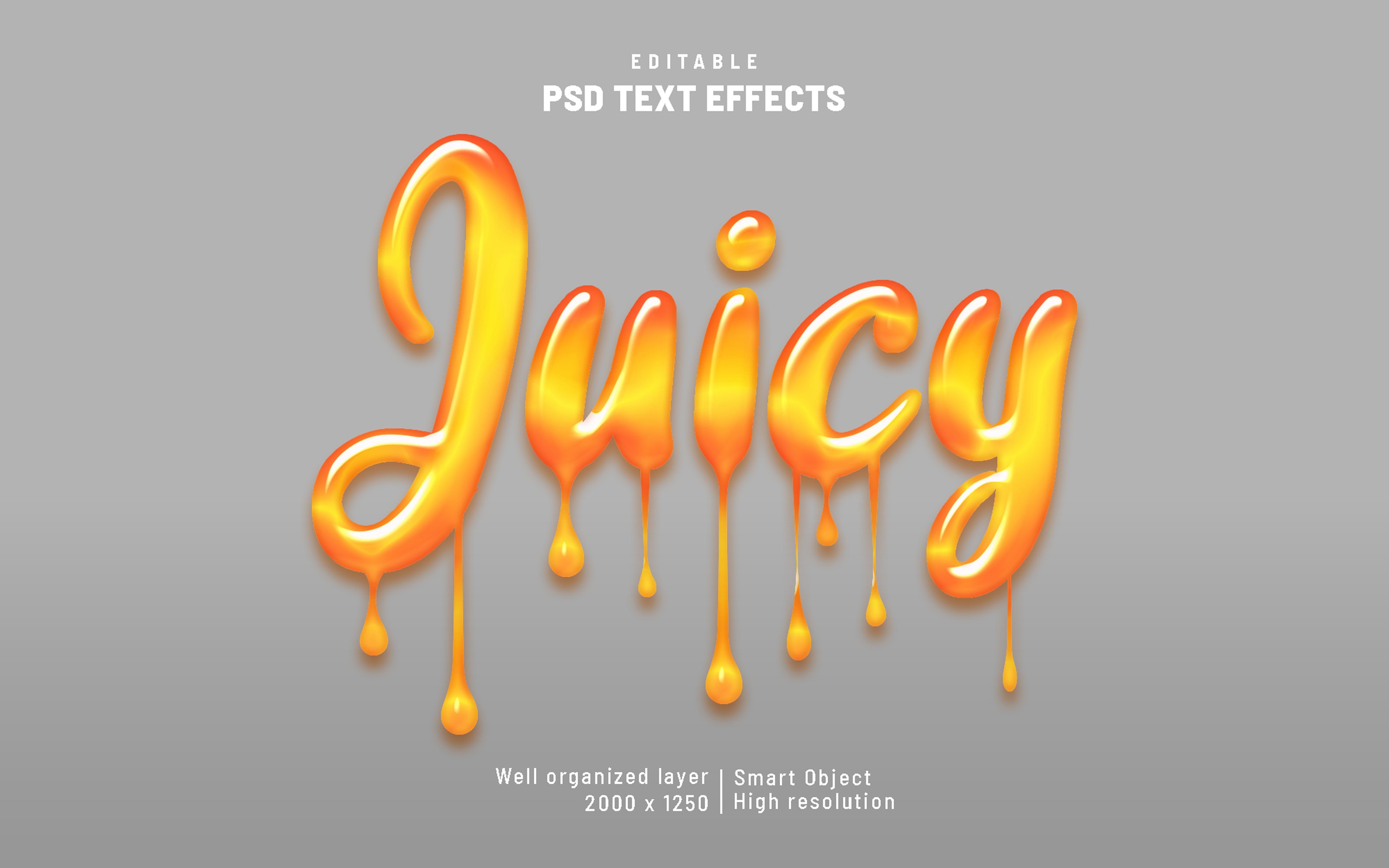 Juicy liquid editable text effectcover image.