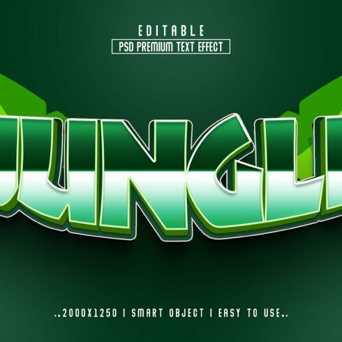 Jungle 3D Editable Text Effect stylecover image.