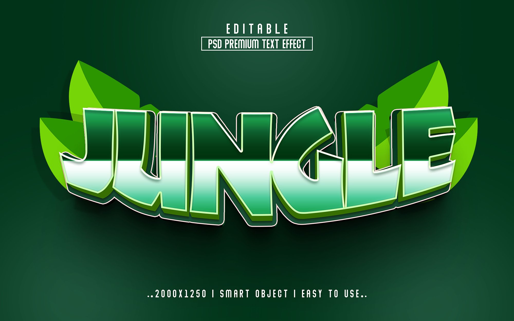 Jungle 3D Editable Text Effect stylecover image.