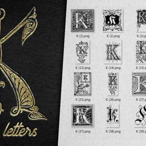 Vintage Letter K Vector And PNG cover image.