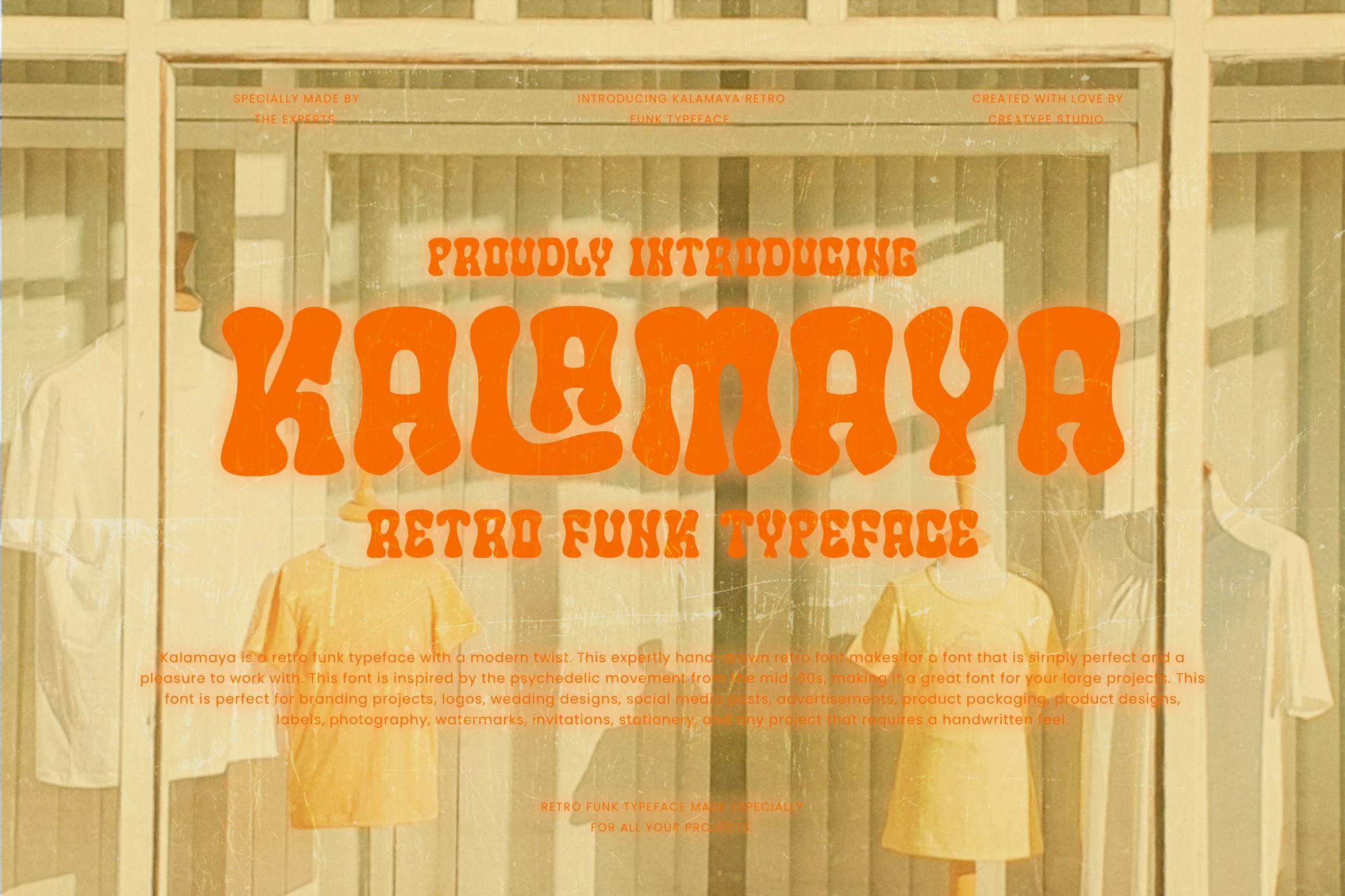 Kalamaya Retro Funk Business Font cover image.