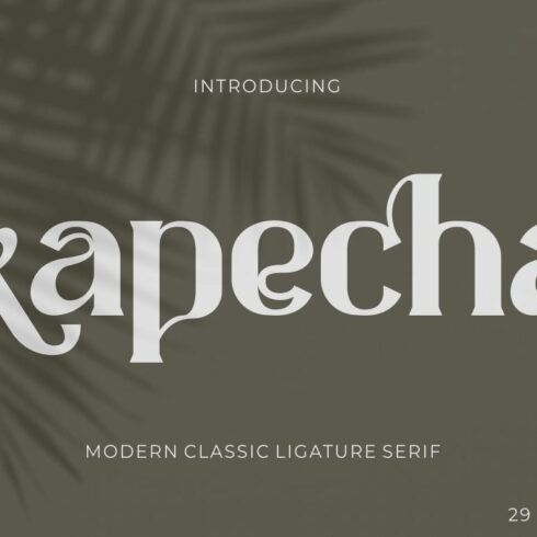 Kapecha - Modern Ligature Serif Fontcover image.