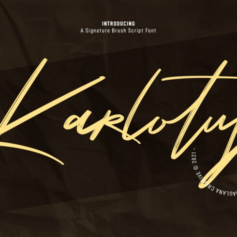 Karlotus Signature Script Brush Font cover image.