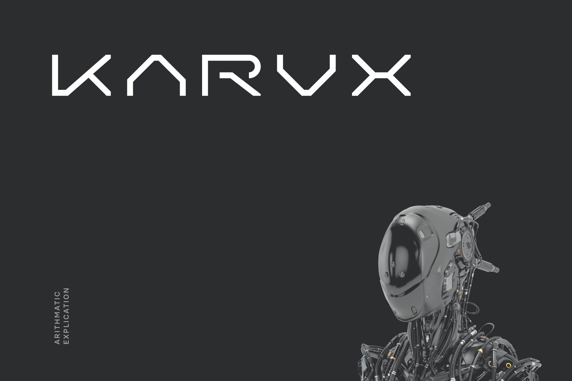 Karvx Futuristic Tech Font cover image.