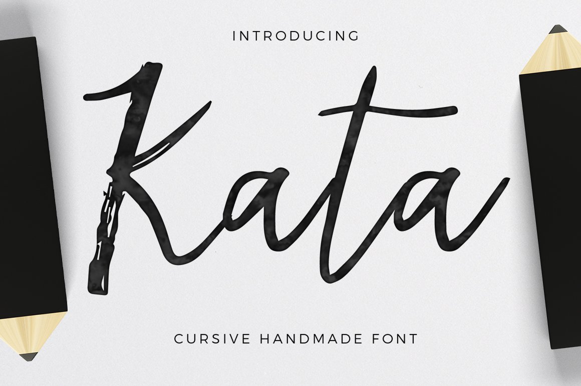 Kata!- cursive handmade font cover image.