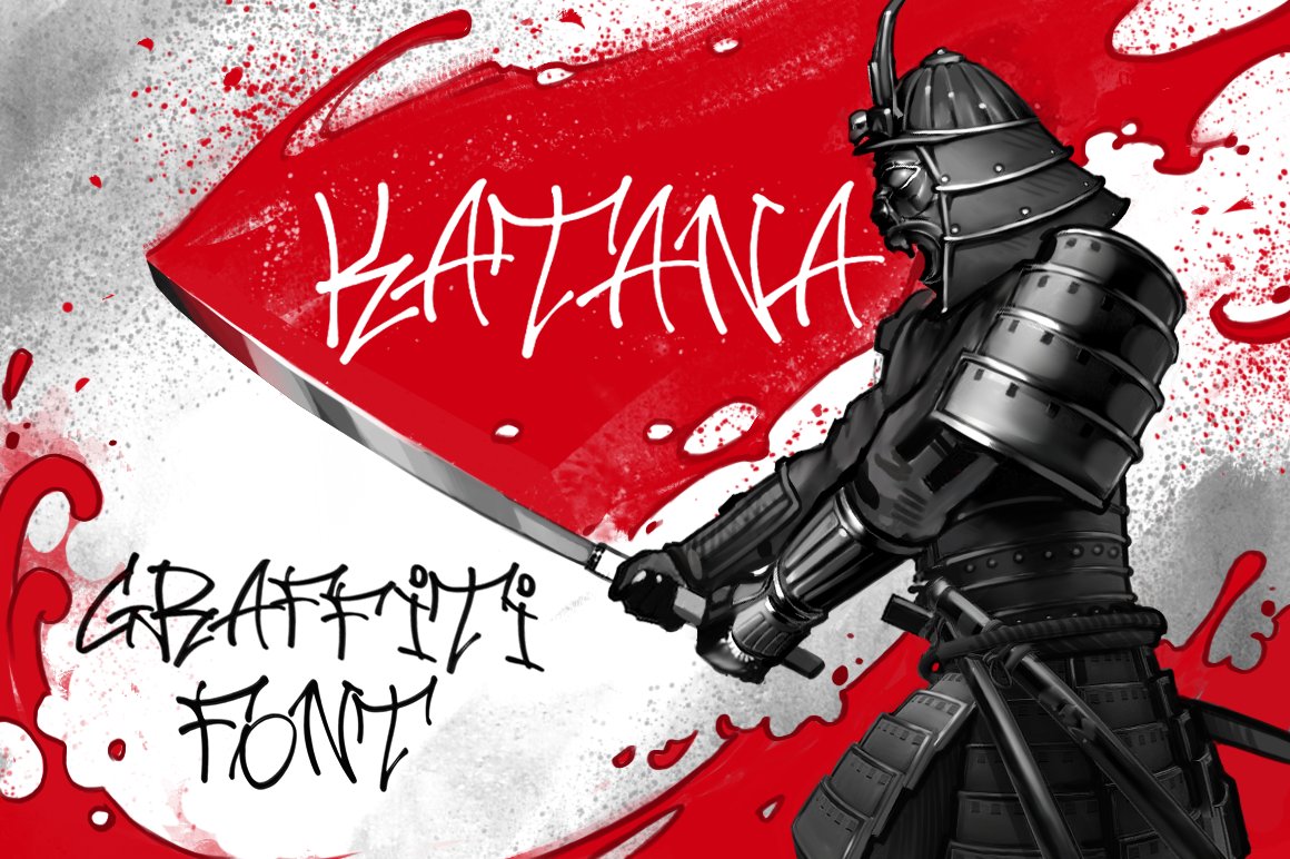 Katana - Hip Hop Graffiti Font preview image.