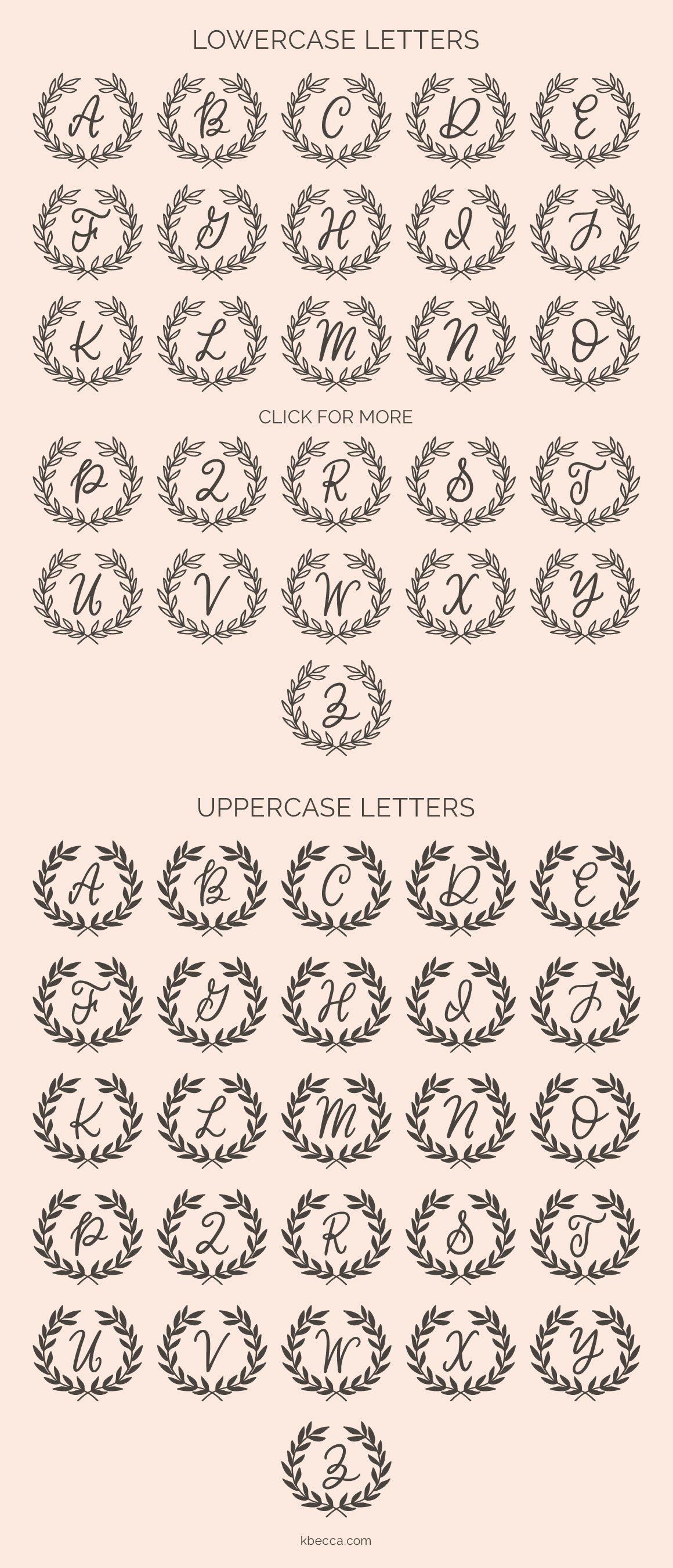 Wreath Monograms Dingbat Font preview image.